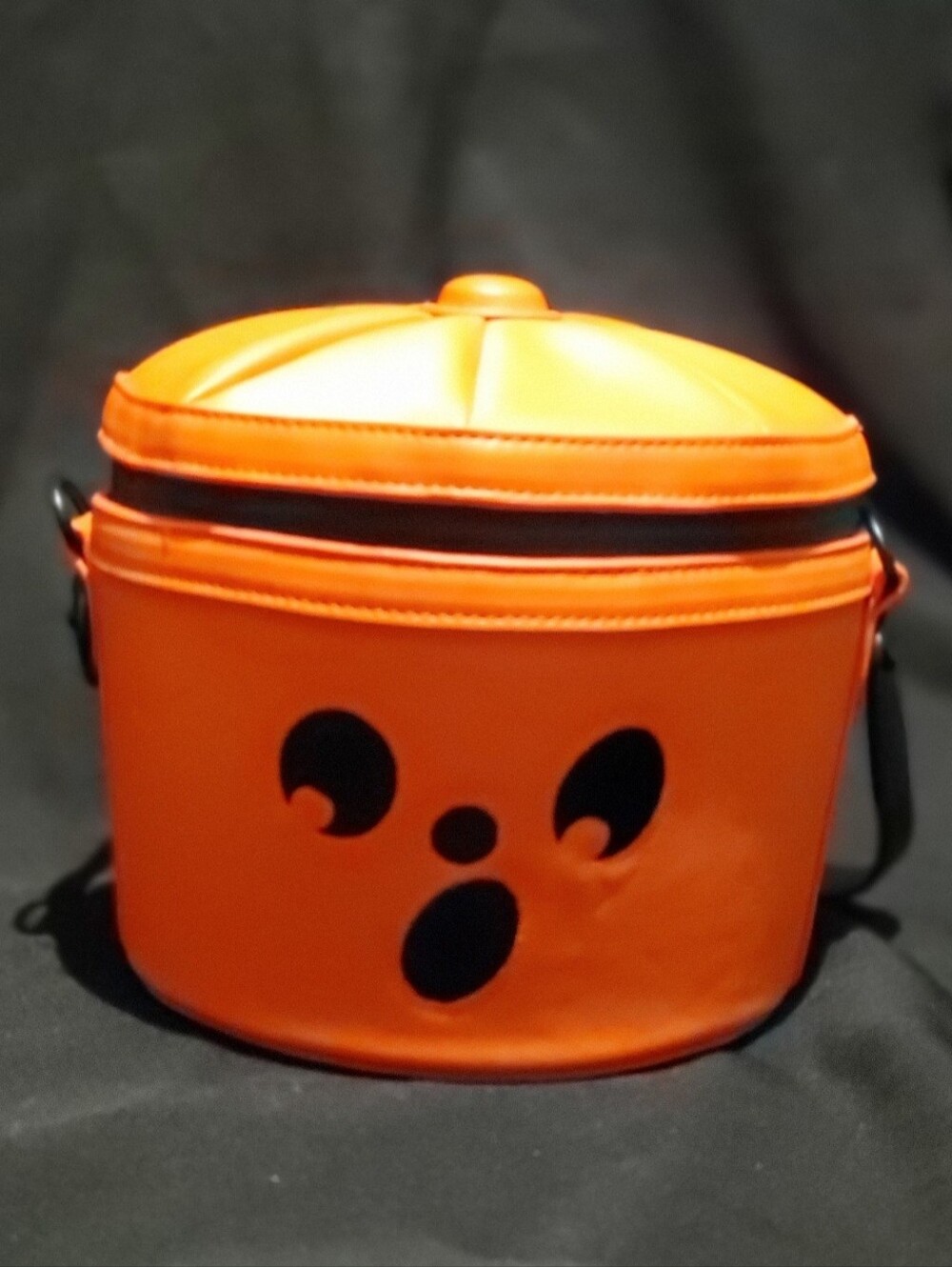 Halloween Orange Crossbody Bag with Playful Face Design